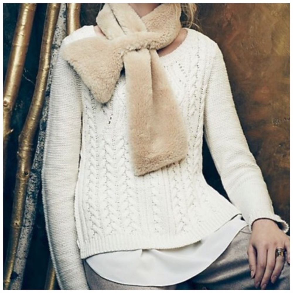 Anthropologie Moth Ella Cable Knit Layer Sweater